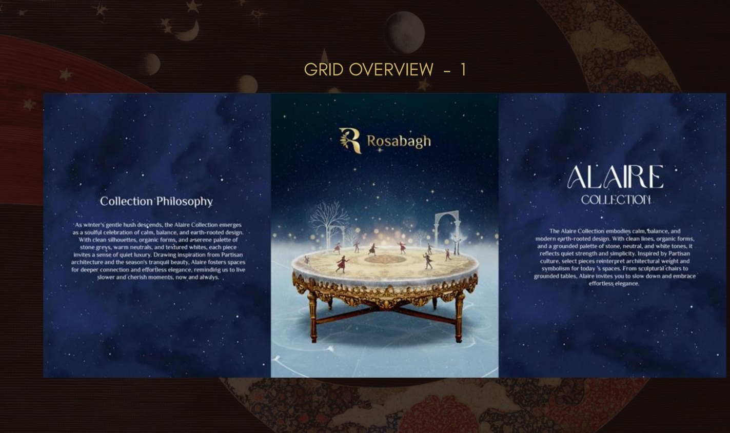 Rosabagh campaign slide from the Alaire Collection launch